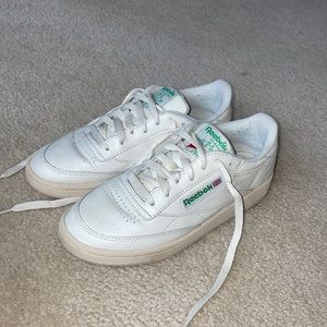 Reebok Club C 85 Chalk, Green & White Shoes